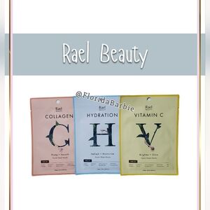 Rael Beauty Sheet Mask Trio - Collagen Hydration Vitamin C Serum Mask Skincare